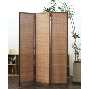 Furnnylane 3 panel room divider and folding screen room divider, bamboo room divider screen for room separation 67H*46W