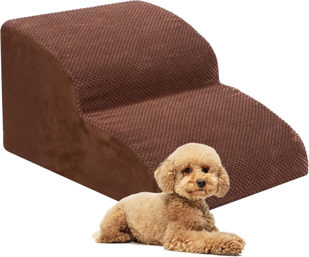 Dog Stairs for Small Dogs, High Density Foam Dog Ramp, Extra Wide Non-Slip Pet Steps for High Beds Or Couch, Soft Foam Doggie Ladder for Dogs Injured, Older Pets, Small Cats, Color May Vary