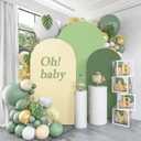 OurWarm Arch Cover Set of 3, 4FT 5FT 6FT Round Arch Backdrop Covers, Spandex Arch Stretchy Backdrop Cover Fabric for Birthday Party Baby Shower Wedding Arch Stand Decorations (Green Series)