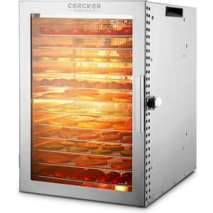 Food-Dehydrator Machine 12 Stainless Steel Trays, 10.9ft Meat Dehydrator for Jerky, 800W Dryer for Herbs, 190F Temperature Control,24H Timer,Powerful Drying Capacity for Fruits,Yogurt