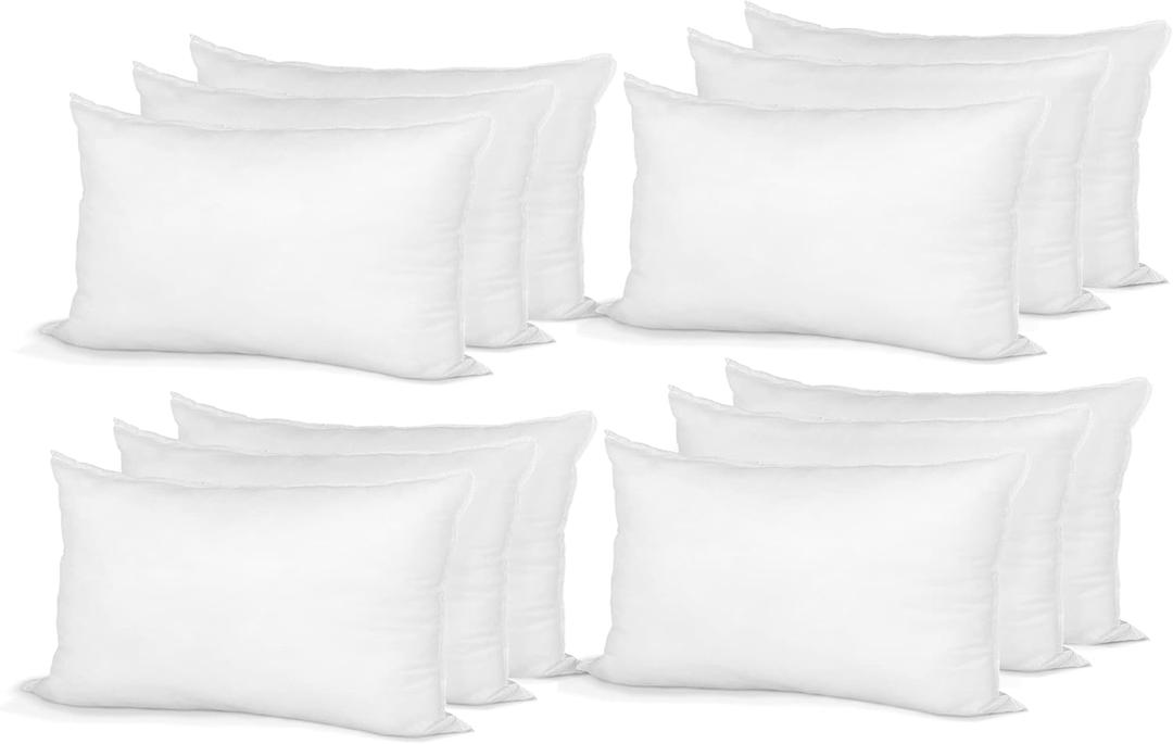 Hometex Throw Pillow Insert 12" x 16" Polyester Filled Standard Cover (12 Pack) Hometex Throw Pillow Insert 12" x 16" Polyester Filled Standard Cover (12 Pack)