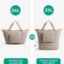 BAGSMART Foldable Travel Bag, 37L Expendable Personal Item Bag, Lightweight Weekender Bags for Women, Water Resistant Extra Carry on for Travel, Black