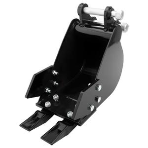 Mini Excavators Bucket 200mm(7.87in) Narrow Digging Attachments up to 3 Tons - Hole Diameter 0.98in, Center Wheelbase 3.54in, Bucket Metal Trenching Digger with Metal Teeth, with 2 pins