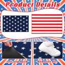 Breling 2 Pcs 4th of July Door Mat Set, Layered Thick Mats Combo with Blue Star Red Stripe American Flag Design for Independence 250 Anniversary Memorial Day Doormat for Front Porch Outdoor