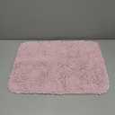 OLANLY Bathroom Rugs 24x16, Extra Soft Absorbent Chenille Bath Rugs, Rubber Backing Quick Dry, Machine Washable Bath Mats for Bathroom Floor, Tub and Shower, Home Decor Accessories, Pink