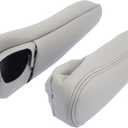 X AUTOHAUX Pair Car Front Seat Armrest Cover Microfiber Leather Gray for Toyota Sienna 2005-2010
