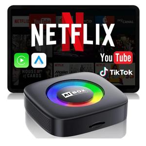 Wireless Carplay Adapter for iPhone Ai Magic Box with Netflix/YouTube Supports TF/Card Dongle Plug and Play Easy Setup Carplay & Android Auto Video Entertainment for iOS 10+ Radio Accessories