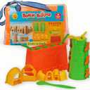 Liberty Imports Beach Builder Create a Sand Castle Pro Building Split Mold Sand Castle Construction, Plastic Beach Toy for Kids (18 Pcs)