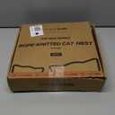 CHEERHOME PETS Cat Bed Basket with Cushion, Cute Pet Bed for Indoor Cats Couch, Kitten Bed for Medium and Large Cat, All Season Universal (White)