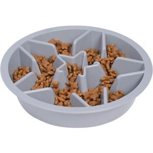 Leash Boss Slow Feeder Dog Bowls (2 Cup) Puzzle Dog Food Bowl - Fits into Elevated Pet Feeders - Slow Eating for Large, Medium & Small Sized Breeds - Gray