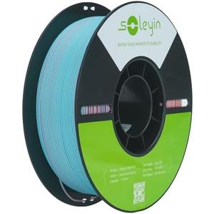 SOLEYIN Matte PLA Filament 1.75mm, 3D Printer Filament 30-300mm/s Printing Speed, Dimensional Accuracy +/- 0.02mm, 1kg Cardboard Spool(2.2lbs) Filament Fits for Most FDM 3D Printers(Moonstone)