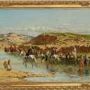 Plein Air Frame for 16x20 Canvas Oil Paintings, Antique Gold Wood Ornate Art Frames for Portrait Landscape Abstract Artwork, New Home Wedding Gift (Empty Frame, No Glass Cover&Backboard)