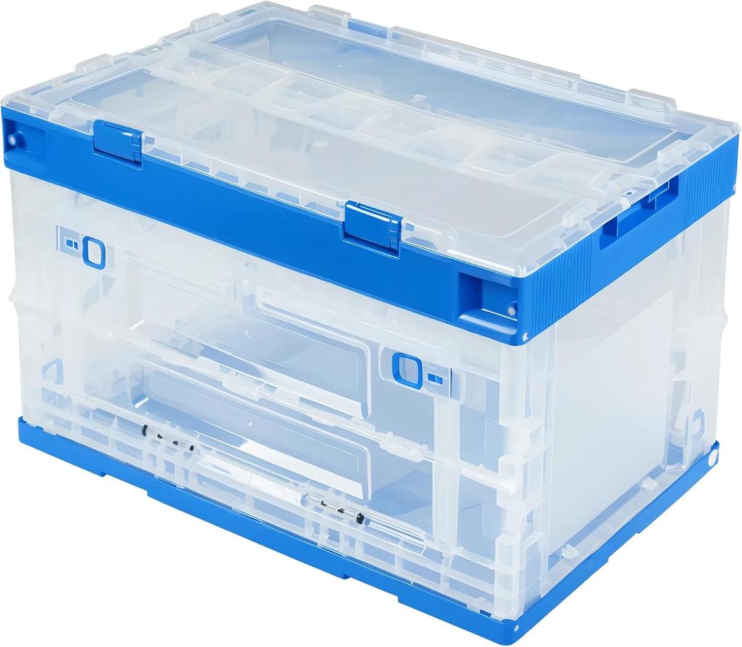 BIG RED ATZJ001R Torin Folding Storage Box: Collapsible Storage Bins with Lids for Clothes and Books Organization, Capacity - 40L