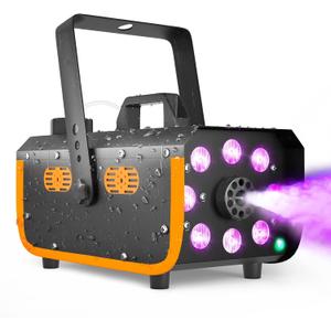 HAKUTA Light Rain and Splash Proof Fog Machine, 500W Smoke Machine with 2300 CFM Output of Fog & 2 Remotes, 8 LED Lights with 4 Light Effects for Outdoor Music Festival Pool Party Wedding DJ Stage HAKUTA Light Rain and Splash Proof Fog Machine, 500W Smoke Machine with 2300 CFM Output of Fog & 2 Remotes, 8 LED Lights with 4 Light Effects for Outdoor Music Festival Pool Party Wedding DJ Stage
