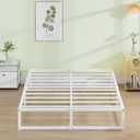 EMODA 12 Inch Full Size Bed Frame, Metal Platform Bed Frame Full No Box Spring Needed, Heavy Duty Steel Slats Support, Easy Assembly, Noise Free, White