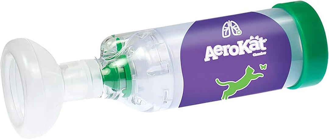 The Original AeroKat Feline Aerosol Chamber Inhaler Spacer for Cats and Kittens with Exclusive Flow-Vu Indicator