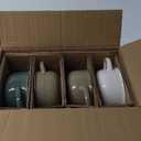 MONITO Ceramic Salad Bowl with Handles, 28 oz French Onion Soup Bowls, Ceramic Soup Bowls for Cereal, Pasta, Chilli, Beef Stew, Stackable Serving Bowl Set of 4 (28 OZ)