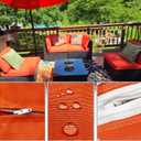 FLYMEI Patio Cushion Covers 24x24x4 Waterproof Outdoor Cushion Cover Replacement 4Packs Outdoor Seat Cushion Slipcover for Rattan Chair Sofa, Orange