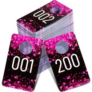 Jetec Live Plastic Number Tags, Consecutive Reusable Normal and Mirrored Image Number Tags for Live Coat Room Hanger Cards