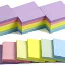 (24 Pack) Sticky Notes 3x3 in Pastel Post Stickies Super Sticking Power Memo Pads, Strong Adhesive, 74 Sheets/pad