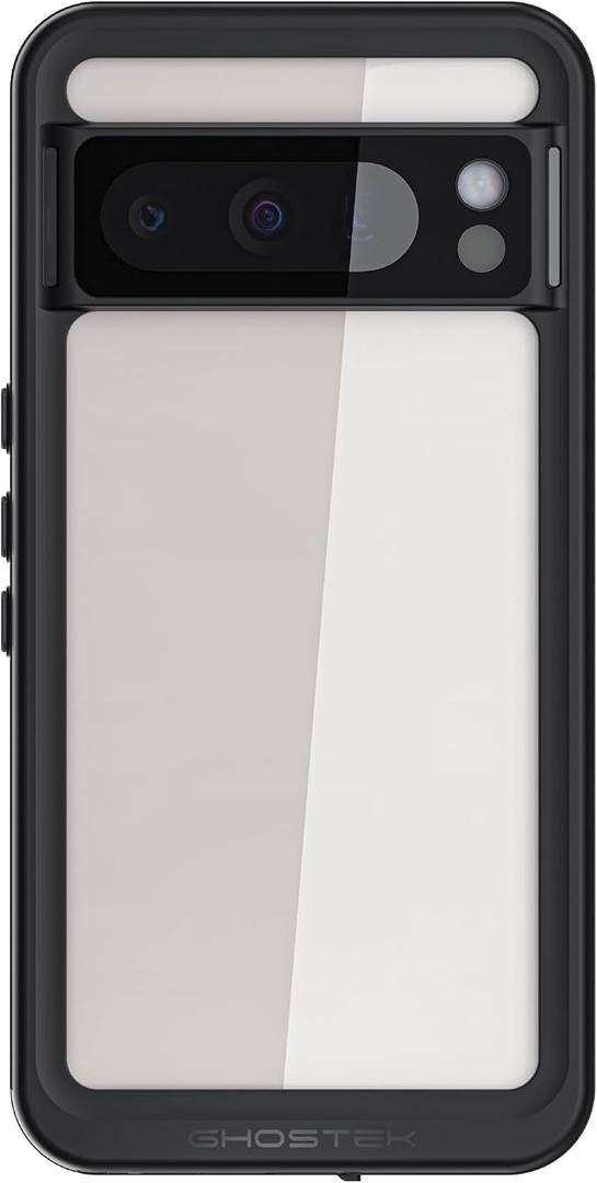 Slim Waterproof Case for Google Pixel 8 Pro - Built-in Screen & Camera Lens Protector, Compatible with Wireless Charging (6.7 Inch, Clear)