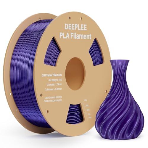 DEEPLEE Galaxy PLA 3D Printer Filament 1.75mm 1kg, Sparkle Purple Glitter PLA, Dimensional Accuracy +/-0.02mm, Colorful Twinkling Shiny 3D Printing Filament 3 Pack