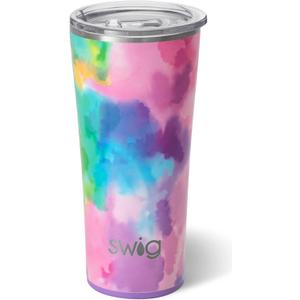 Swig Life 22oz Insulated Tumbler, Travel Coffee Tumbler with Lid, Cup Holder Friendly Travel Coffee Mug, Stainless Steel (Cloud Nine)
