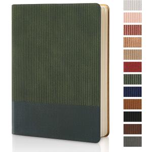 Lined Journal Notebook for Work College Ruled Note Book 5.79"x8.27"A5 PU Leather Daily Journaling 216 Pages for Women Men Writing Home School Supplies Business (Dark Green)