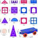 TEMI Magnet Tiles, 80 PCS Magnetism Building Toy Set, Learning and Education Toys for Ages 3 4 5 6 7 8+ Year Old Toddler Kids Boys and Girls