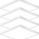 12 Inch 24W Square LED Flush Mount Ceiling Light Fixtures, 3000K/4000K/6000K Adjustable LED Ceiling Light, 2800LM Bright Flat Ceiling Light Fixture for Bedroom, Kitchen, Hallway (White-4 Pack)