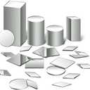 Geiserailie 300 Pieces 1 Inch 3 Shapes Mirror Mosaic Tile Small Round Diamond Square Mini Mosaic Mirrors DIY Craft Glass Decorative for Projects Crafts Supplies, Home Wall Decor.