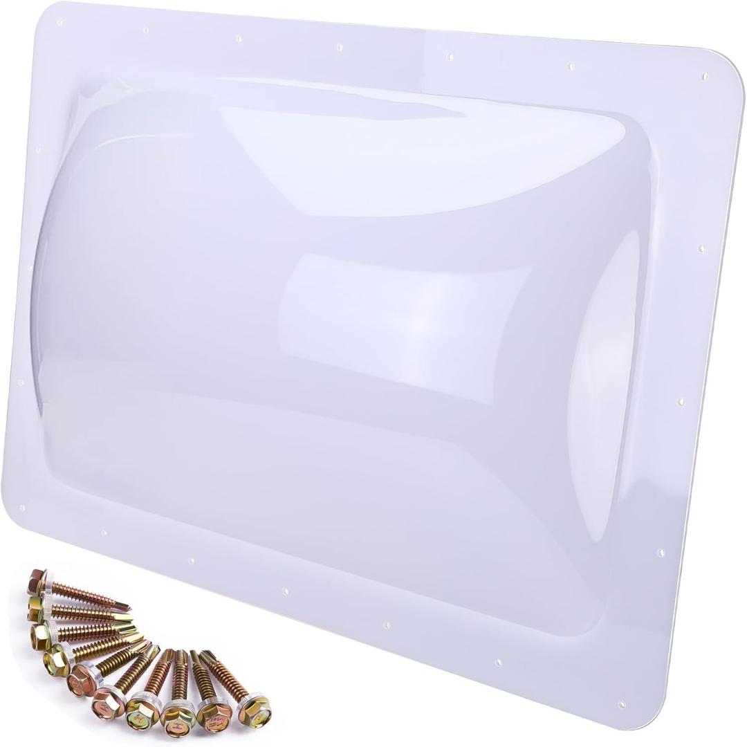 Meonum RV Skylight Replacement, 18" x 26" Camper RV Cover Dome Fit 14" x 22" Openings, Shower Skylight Replacement Cover for Roof Camper Trailer Fifth Wheel Motorhome(Milky White)