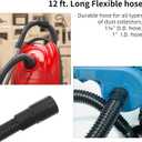 Shop Vacuum Dust Collection Hose Kit, 12 Ft Dust Collection Hose Kit with 5 Vac hose Fittings/Attachments for Multiple Types/Brands of Woodworking Power Tools Home and Wet/Dry Shop Vacuums