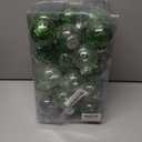 60MM/2.36" Christmas Ornaments Set, 30pcs Green Clear Christmas Ornaments Shatterproof Decorative Baubles for Xmas Tree Ornament Decorations Balls for Wedding Holiday Party Indoor Outdoor Decor