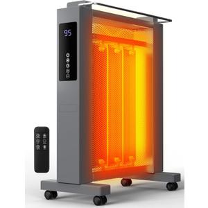 Uthfy 1500W Space Heaters for Indoor Use, 26 Inch Convection Electric Heater, 3 Sides Heating, 12H Timer, Temperature Adjustable 50-95F, Tip-Over & Overheat Protection, Heaters for Large Room
