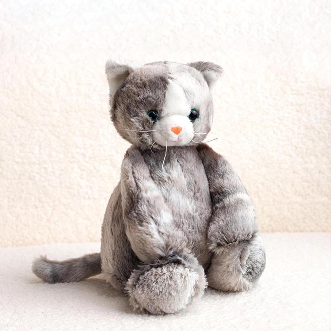 Ditucu Cat Stuffed Animal 9 inch Cute Realistic Kitten Plush Toys Ultra Soft Plushies Gifts for Kids Grey