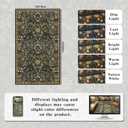 3x5 Black Brown Boho Floral Washable Rug,Soft Lightweight Low Pile Non-Shedding Carpet,Machine Washable Stain Resistant & Non-Slip for Entryway,Girls Bedroom,Kids Room,Living Room