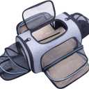 Siivton Pet Carrier Airline Approved, 4 Sides Expandable Cat Carrier Bag with Removable Fleece Pad, Large Soft Sided Pet Travel Carrier, Dog Carrier for Cats, Puppy and Small Dogs