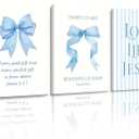 3 Piece Light Blue Bows Bathroom Decor Jesus Teen Girl Room Decor 16x24 In