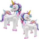 Self-Standing Unicorn Balloons for Girls Birthday Decorations Rainbow Unicorn Party Supplies - 28 Inch, Pack of 2