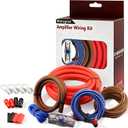 0 Gauge CCA Amplifier Wiring Kit 3000W Complete - Copper Clad Aluminum Car Audio Power Cable with Fuse Holder & RCA | for Subwoofer Amp Install