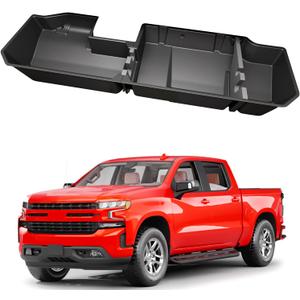 FengYu Under Seat Storage Box Compatible with 2019-2026 Chevy Chevrolet Silverado 1500/GMC Sierra 1500, 2020-2026 Silverado/Sierra 2500HD/3500HD Double Cab & Crew Rear Underseat Organizer Accessories