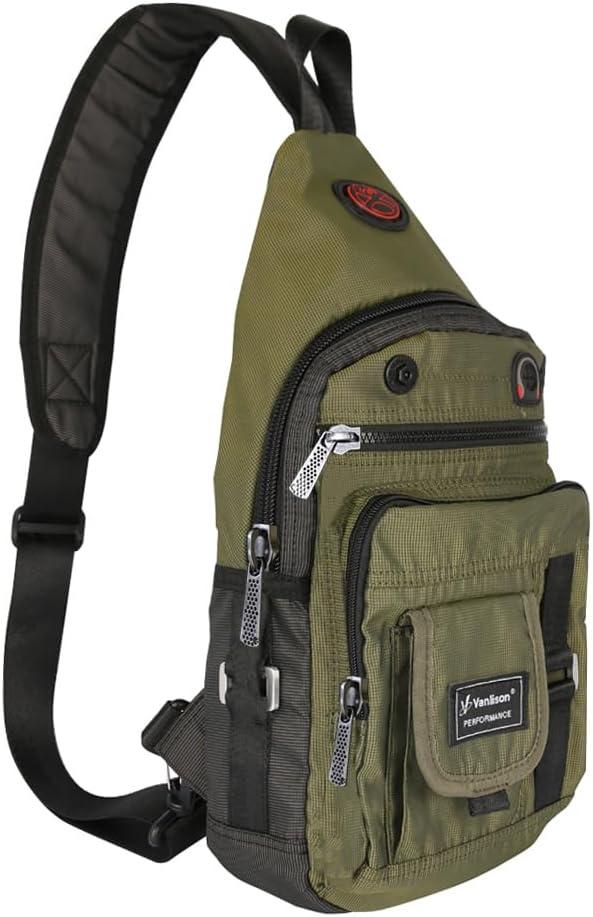 Crossbody Sling Bag Backpack for Men & Women Green (B-green(fits 10.5" Ipad))