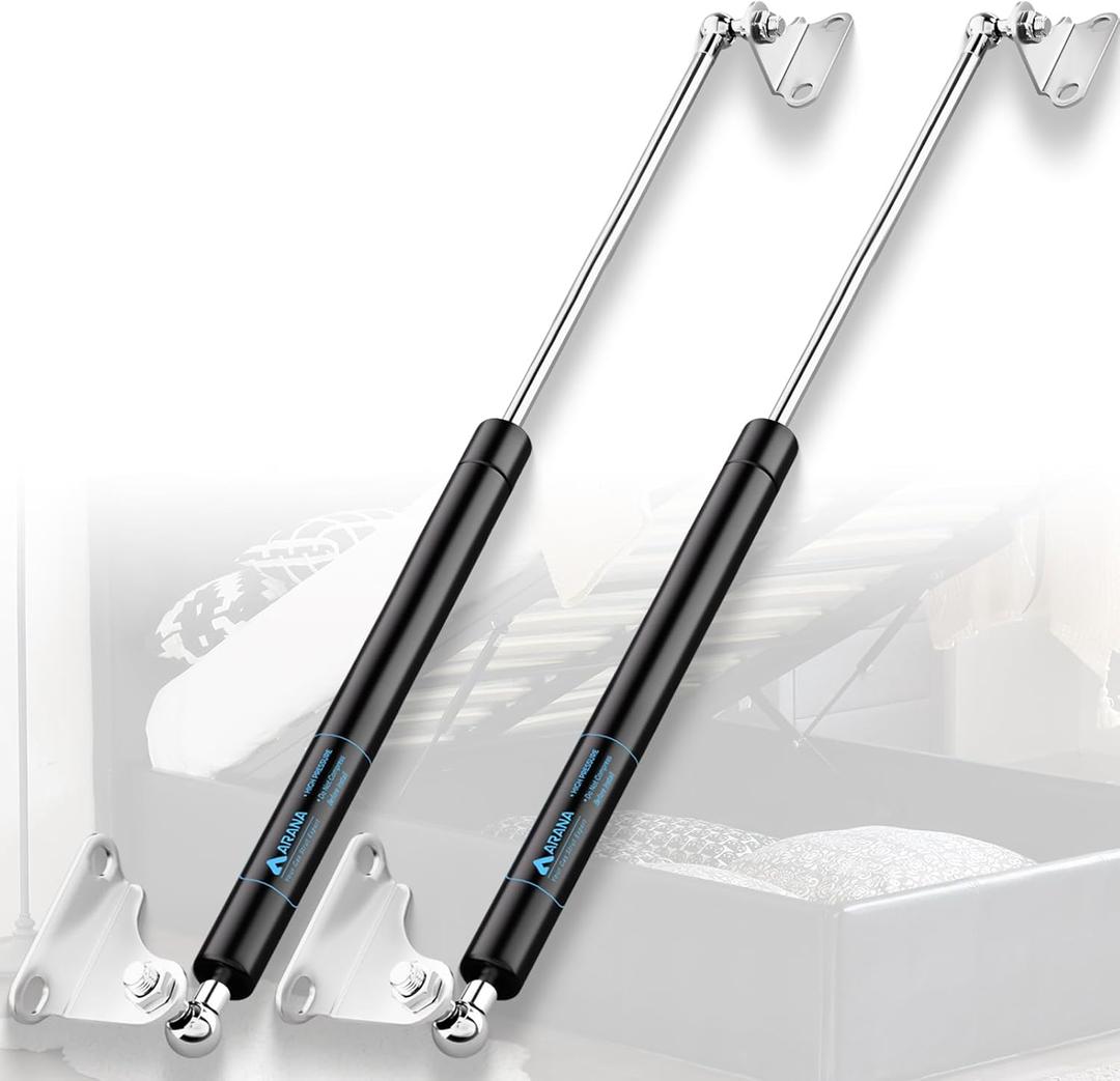 ARANA Gas Struts 28 inch 100 lbs with Brackets, 28" 445N Lift Shocks, Heavy Duty Gas Spring Prop for Truck Bed Cover Travel Trailer Door Boat Hatches, 2PCS