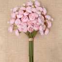 Ranunculus Artificial Flowers 18 Pcs, Faux Silk Mini Peonies Bulk Flowers for Vase, Fake Wedding Filler Flowers for DIY Bouquets, Centerpieces Arrangements Bridal Shower Decor, Shabby Blush