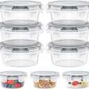 6 Pack Reusable Snack Containers with Lids 8 oz for Kids Toddler Adults,Overnight Oats Salad Food Storage Containers BPA Free Pp Food Grade