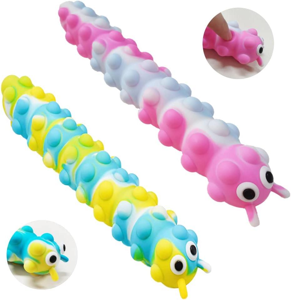 Suction Pop Fidget Toy, Relax and Pressure Relief Toys, 3D Squeeze Anti-Pressure Popper Sensory Toys for Kids and Adults(Pink & Blue)