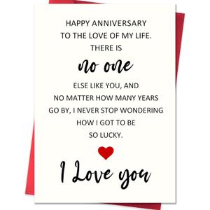 6 x IDU Happy Anniversary Card,Anniversary Card Gifts for Husband Wife Boyfriend Girlfriend Couples,Wedding Anniversary Cards for Partner Men Women Him Her