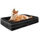 TaiBest Waterproof Memory Foam Dog Beds for Extra Large Dogs Non-Slip Orthopedic Dog Beds Washable Couch Pet Bed with Removable Cover (Black, Large)