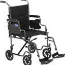 Invacare Transport Wheelchair for Adults, Compact Lightweight Wheel Chair with Foldable Backrest, Flip-Back & Removable Desk-Length Arms, 19" Seat, Swing-Away Footrests, Portable Travel Transfer Chair